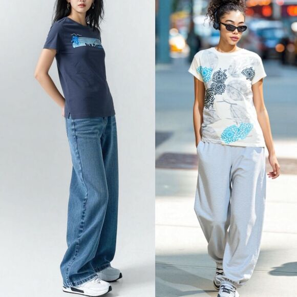 (2) Y2K O’NEILL OLD NAVY Vintage Baby Tees S Graphic T-Shirt Floral Fitted Tee - Picture 1 of 16